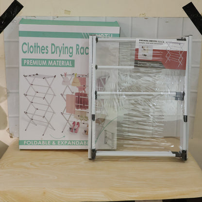 Metal Foldable Clothes Drying Rack Three Tier