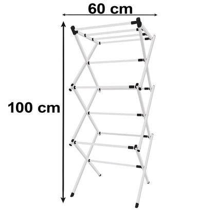 Metal Foldable Clothes Drying Rack Three Tier